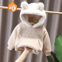 Girl autumn and winter plus velvet thick 2021 new baby child Korean fashion baby winter dress girl foreign style coat