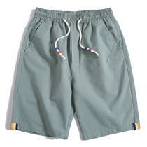 Tide brand overalls mens ins five-point pants loose casual black trend summer 5 points wild Korean men