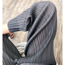 Pregnant Woman Broadlegged Pants Summer Thinly Outside Wearing Ice Silk 100 Pleats Loose Casual Spring Autumn 90% High Waist Turnip Boomer