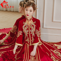 Heavy Industry Velvet Beauty Bride Wedding 2021 New Chinese Wedding Dress High-end Toast