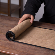 Runrui Japanese ramie straw woven tea mat Tea mat handmade Xiangyun yarn edging Zen retro moisture-proof tablecloth Tea tablecloth