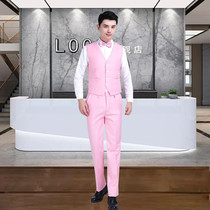 Upscale pink suit waistcoat Three sets of trousers shorts Marclamping shirt accompanied by a nightclub hairstylist Hair Stylist