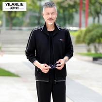 2020 autumn new Yinglali quality mens clothing dad casual sportswear three-piece running exercise suit