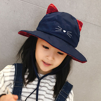 Japanese spring cartoon childrens basin hat sunshade sunscreen fisherman hat boys and girls baby children spring outing sun hat