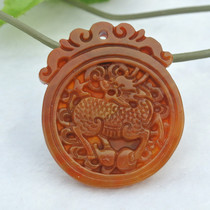 Yunnan Longling Huanglong Jade Qilin Cai Cai Evil Safety Jade Boutique Pendant 000