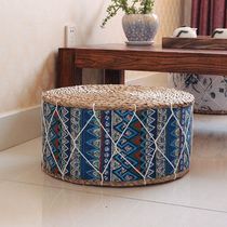 Futon thick round rattan tatami sitting meditation straw Pier stool Yunnan Bohemia straw cushion