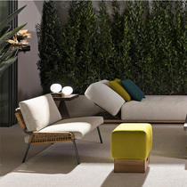 Rattan outdoor courtyard rattan chair rattan sofa leisure club hotel garden outdoor balcony rattan table chair coffee table combination