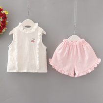 Female Baby Summer Clothing Suit 2019 New Korean Version Pure Cotton 1-2-3-4 ½ Year Girl Princess Two Sets Foreign Air