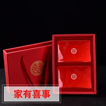 Wedding wedding supplies Daquan soap box red pair of dowry ceramic soap box Wedding soap dish creative gift