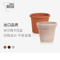 (Hongyue) Jiaberi Milan Meka flowerpots are equipped with imitation pottery anti-falling PE material rose hydrangea planting pots