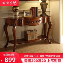 American solid wood Xuanguan Table European style semi-circle Xuanguantai Decorative Table Sofa Back A Few Xuan Door Hall Cabinet Spot