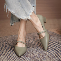 Givenivan so good looking all want ~ comfort high heel woman 2021 new commute pointy thick heel heel