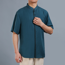 Fashion Chinese style Chinese collar shirt national clothing men hundred Fulong high-end mens Tang clothing summer jacket