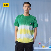 CAT Carter 2021 Summer new T-shirt Male Coloured Dyed Printed Round Collar Short Sleeve T-Shirt Special Cabinet Identical