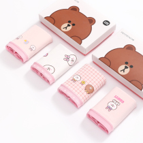 (Brown bear joint name) finten underwear women cotton crotch antibacterial cute cartoon waist girl Japanese breifs