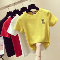 South Korea Ins sashimi short sleeve female T-shirt 2020 Spring and autumn new abrasive hair Compassionate Short foreign air blouses to hit undershirt tide