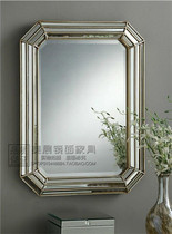 Eurostyle golden Xuanguan Decorative Mirror Bathroom Wash mirror comb Makeup Cosmetic Mirror Brief Dining Side Mirror Hallway Mirror Customize
