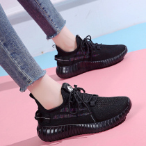 Full black sneaker woman to work shoes light soft-bottom long standing without tired foot non-slip waitress special shoes woman