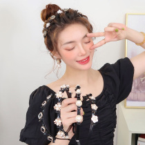  Net celebrity 2021 new pearl hairband bangs broken hair artifact lazy braided hairpin pressure hair wash face headband hairpin