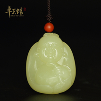 (Zhuo Yuquan) Drum Boy Hetian Jade Qinghai Yellow Mouth Material Chicken Oil Yellow Pendant Su Gong Master Li Zhuos Works