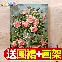 Yi Zhuo digital painting diy coloring flower Living room bedroom landscape decorative painting Simple pollen moon flower