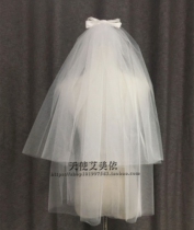 New double layer white hard yarn with hair comb Romantic Minus-age butterfly knot Veil Bridal Bridal Wedding Photos WRITTEN TRUE YARN