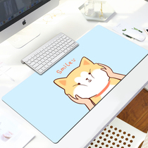 Computer game keyboard mouse pad large thick lock edge writing desk cartoon puppy anime cute girl table pad