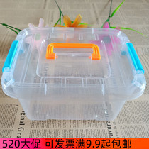 Plastic transparent with cover silkscreen flower material containing box finishing case snowflake space sand containing box color random