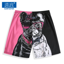 Beach pants mens five-point quick-drying sexy can go into the water large size swimming trunks suit couple shorts tide brand loose vacation