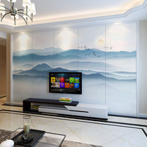 Modern simple new Chinese style landscape sofa living room bedroom soft bag Film and Television Wall cloth custom TV background wall hard bag