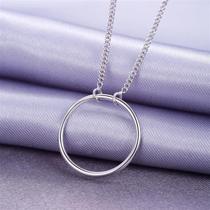 Pure silver S925 pure silver ring cirque simple ring shaped geometric circle necklace fashion cover chain women s