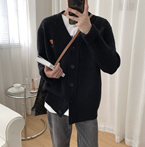 Acha and Agu four-color rose knitted cardigan mens spring trend new casual Korean sweater jacket