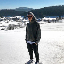 KANYE KANYE with SEASON6 high street loose earth color do old wash plus velvet sweater hoodie coat tide