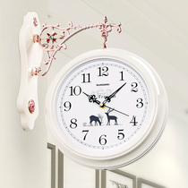 European double-sided wall clock creative table living room mute Nordic clock two-sided home fashion modern simple wall watch