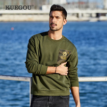 Special offer]Mens sweater mens spring new trend personality patch casual round neck pullover 1280