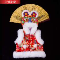 Pure handmade real rabbit fur male and female child cloister horse chia tiger head hat baby winter style cotton coat jacket for Chinese New Year gifts