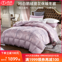 Hongrun West Anhui Ecological 95%white goose down duvet jacquard warm thickened filled winter quilt core wedding quilt