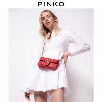 PINKO2022 spring and summer new womens solid color long-sleeved shirt dress 1G17J8Y6VW