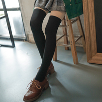 Residence small apostings for kneecap autumn and winter even pants socks thick jk sky goose down splicing false long cylinder socks cute false thigh silk stockings