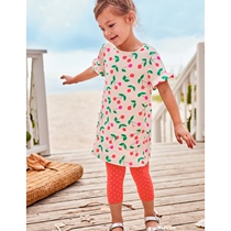 MiniBoden Short Sleeve T-shirt Girls Colorful Bright Soft Long Top British Direct Childrens Wear Spring and Autumn