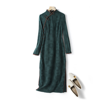 Cotton linen qipao Improved autumn style 2021 new retro one-piece dress Daily teenage girl Long sleeves young spring and autumn season