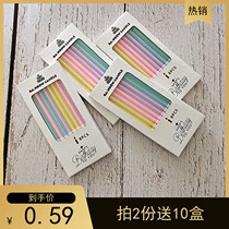 New Rainbow Birthday Cake Candle Whole Box Long Pole Creative Romantic Get-together Colorful Thread Smoke-free Pencil Candle