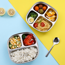 Stainless steel plate children kindergarten 304 food grade meal plate cartoon household fast food plate cafeteria anti - fall