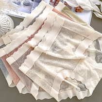Trace-free underwear Summer thin cotton antibacterial lace pants in waist comfort ice thread triangles