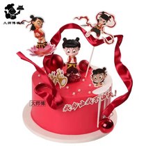 Simulation cake model 2021 new net red Nezha cake model creative pop birthday cake model sample