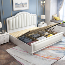 European solid wood bed 1 8 meters modern minimalist 1 5m storage bed American master 2 0 meters x2 2 m queen-size beds