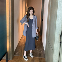 Mularsa age slim set 2021 spring new womens blazer temperament suspender skirt two-piece set