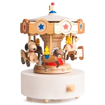 Taiwan jeancard solid wood quality music box girl lover birthday gift idea Snoby spin Trojan horse