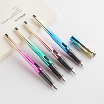 Long pen colorful color students with positive posture calligraphy practice pen adult boys and girls special fine F0 5mm Ming sharp beauty business office can change ink bag can water pen