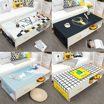 Nordic coffee table tablecloth cotton linen fabric waterproof table mat modern simple rectangular living room tea table mat cover cloth custom